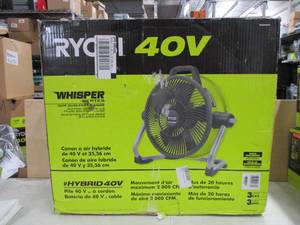 lot 673 image: Ryobi 40V 14 HYBRID AIR CANNON - Open Box, Tested Works, Like New
