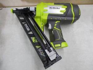 lot 694 image: Ryobi P330 18V ONE Angled 15 Ga Finish Nailer Battery and Charger Not Included (Tool Only) - Slightly Used, Tested, Works