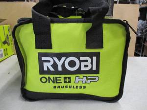 lot 716 image: Ryobi ONE HP 18V Brushless Cordless Compact 12 in. Drill and Impact Driver Kit with (2) 1.5 Ah Batteries, Charger and Bag - Slightly Used, Works