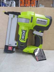 lot 720 image: RYOBI ONE 18-Gauge Cordless AirStrike Narrow Crown Stapler P361 Green - Slightly Used, Works