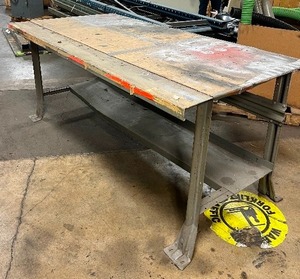 large steel top table 6 x 3 x 32 tall solid steel