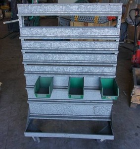 Portable Metal Bin Storage Cart Shelf Rack