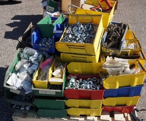 Pallet of Hardware, Bins Etc.