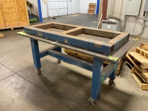 Steel Plate Mounted on 4-inch Steel Tubing 64 x 28 Fits on 56 x 28 x 32.5h Steel Blue Rolling Rack wBreaks