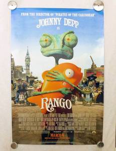 2011 Rango Double Sided Original Advance Movie Theater Poster