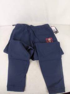 lot 127 image: New Navy Blue Minnesota Twins MLB Home Plate Hero Fleece Jogger Pants, Size XL