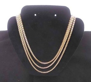 lot 231 image: New Set of 3 Goldtone Cuban Rope Chains 27