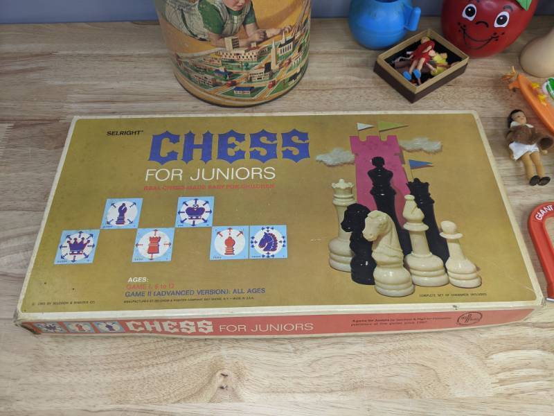lot 92 image: Collection of Vintage Toys and Games Chess, Playschool, Dominos, Mastermind, and More M
