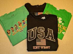 lot 408 image: Fun Variety of Mens T-Shirts Sizes Large XL XXL P