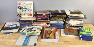 lot 52 image: Large Assortment of Books Self Help, Religion, Textbooks, Fiction, Non-Fiction, and More  F