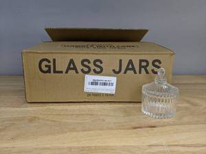 lot 68 image: Set of 16 Glass Votive Holders with Lids Q