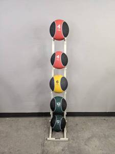 lot 104A image: Weighted Medicine Balls with Rack B