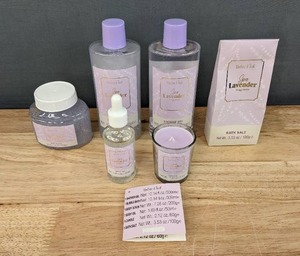 lot 83 image: Brand New Elmtree & York 7 Piece Lavender Spa Set N