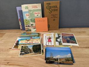 lot 98 image: Assortment of Vintage Maps, Books and Postcards E