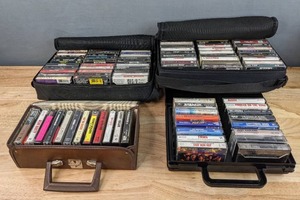 lot 101 image: Large Assortment of Vintage Cassette Tapes Movie Soundtracks, Styx, Billy Idol, Martina McBride, R.E.M., Sheryl Crowe and So Much More E
