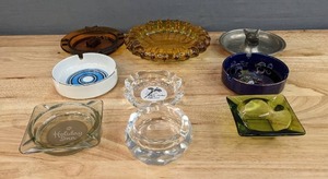 lot 125 image: Colorful Vintage Ashtray Collection Amber, Avocado Green, Pewter and More E