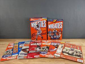 lot 129 image: (9) Wheaties Cereal Boxes Celebration 2 boxes unopened E