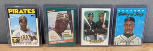 lot 30D image: Set of 4 Barry Bonds Baseball Cards MLB Rookie Pittsburgh Pirates Donruss Topps E