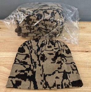 lot 21B image: 12 Brand New Advantage Series Ltd. Khaki and Camo Beanies OSFM A