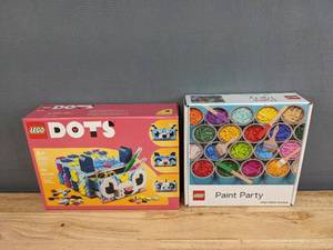 lot 165 image: Brand New LEGO DOTS Creative Animal Drawer and LEGO Paint Party 1000 Piece Puzzle I