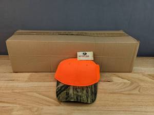 lot 15A image: 48 Brand New Advantage Series Ltd. Orange and Mossy Oak Camo Velcro Back Hats OSFM A