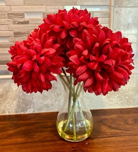 lot 42 image: Radiant Red Faux Floral Decor