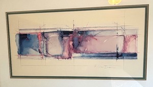 lot 63 image: Elevation Framed Abstract Print by Bruce Dean