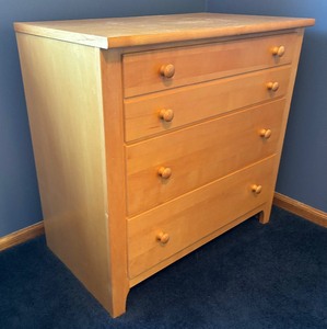 lot 74 image: Stanley Three Drawer Wooden Dresser
