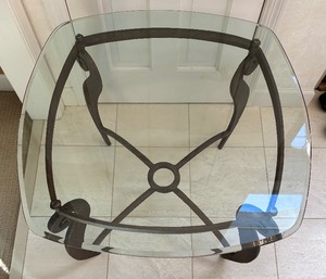 lot 31 image: Gorgeous Glass Top Accent Table