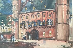 lot 27B image: Middleburg, Holland Watercolor Painting