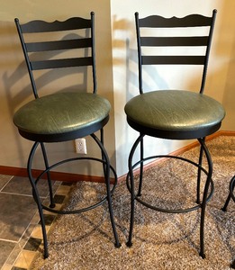 lot 11B image: Four Beautiful Metal Frame Barstools
