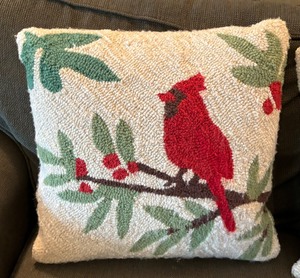 lot 159 image: Two Cardinal Motif Pillows