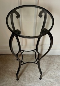 lot 171 image: Decorative Metal Glass Top Table