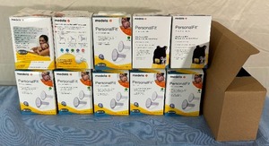 lot 21 image: MSRP $150 10 Boxes NEW Medela PersonalFit Breast Shields, Large (Pack of 2) 27mm Breast Pump Flanges, Authentic Medela Spare Parts, Made Without BPA- Large 