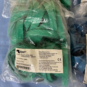 lot 29 image: MSRP $1200  Lot of 6 Packages NEW AUTHENTIC Mixed Rolyan Color-Coded  LATEX FREE Heavy Duty Graded Resistance Rubber Bands