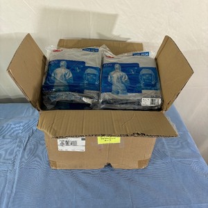 lot 52 image: MSRP $600  1 Case (12 each per case) NEW 3M 4570 3-Panel Hood Elastic Cuff & Waist 2-Piece Chemical Protective Coverall - Size XL - Expired