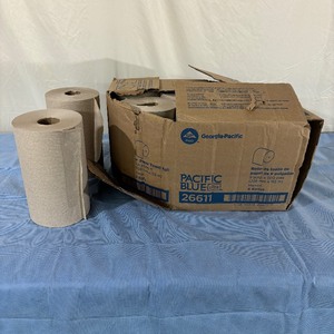 lot 55 image: 1 Case (6 rolls, plus 2 additional rolls) NEW Georgia Pacific Pacific Blue 26611 Ultra 9 Paper Towel Rolls 