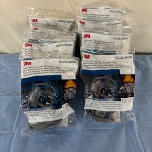 lot 70 image: Lot Of 8 NEW In Packages 3M 6502QL49490 Rugged Comfort Quick Latch Half Facepiece Reusable Respirators - Medium