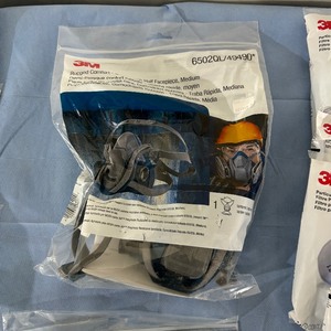 lot 87 image: Lot Of 3 New In Package 3M 6502QL49490 Rugged Comfort Quick Latch Half Facepiece Reusable Respirators - Size Large,Medium & Small Plus 10 New 3M 2071 Filters