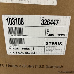 lot 91 image: 1 Case (4case) NEW Steris 103108 1-Gallon Hinge-Free Non-Corrosive Non-Silicone Based Instrument Lubricant