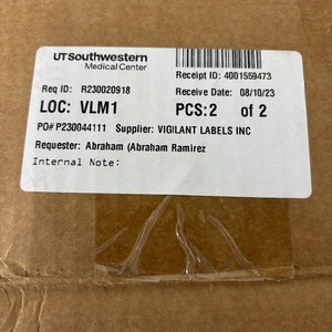 lot 106 image: 1 Case NEW UTSouthwestern Medical Center CTC-LBL-MDA-01 Type A Label Rolls - Medium 