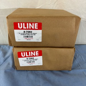 lot 119 image: 2 Cases (500case) NEW Uline S-7082 5 x 3.75 x 9.75 #4 Kraft Paper Grocery Bags
