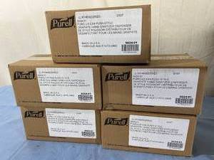 lot 96 image: Lot of 5 NEW Purell 5024-01 Push-Style Hand Sanitizer Dispenser for ES4 Refills - Graphite