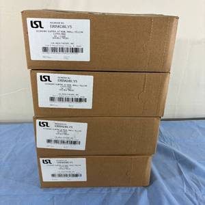 lot 9 image: 4 Cases (48 each per case) NEW LSL ERISKDBLYS Double Thread Latex Free Economy At Risk Slippers - Size Small Yellow