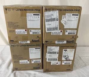 lot 8 image: MSRP $2000  4 Cases (200 pairs per case) NEW&nbspEncore Acclaim Powder-Free Soft & Thick High Dexterity Surgical Gloves DERMASHIELD Technology for dry & damp donning&nbspChemo Tested Size 6 12 Ivory -&nbspExpired See Youtube