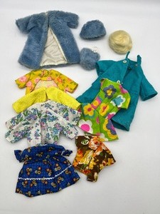 Vintage Doll Outfits and Wig including Handmade
