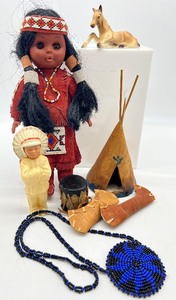 Vintage Variety of Native American Indian Collectibles including Doll and More