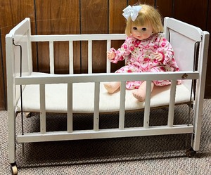 Vintage Toy Doll Crib with Effanbee Doll -1987