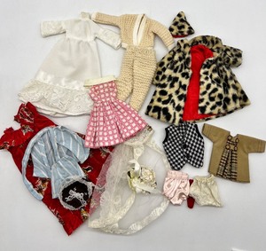 Vintage Assorted Doll Clothes and Accessories including Leopard Coat and Hat
