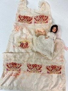 Antique 1919 French Apron - for Scrap and Vintage Doll